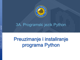 Udžbenik informatike za 7. razred  3A. Programski jezik Python  Preuzimanje i instaliranje programa Python   Udžbenik informatike za 7.