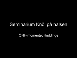 Seminarium Kn&ouml;l p&aring; halsen &Ouml;NH-momentet Huddinge    Lateral halscysta          Akut parotit    Pleomorf adenom&hellip;..    Akut parotit: utf&ouml;rsg&aring;ngen  KOMPLIKATIONER: Abscess / fistel   Spottsten      Hemangioma   Hemangioma.