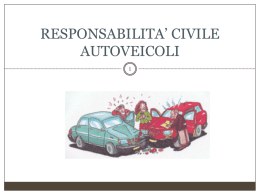 RESPONSABILITA’ CIVILE AUTOVEICOLI La Responsabilità civile derivante dalla circolazione di veicoli art.