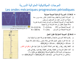  الموجات الميكانيكية المتوالية الدورية    Les ondes mécaniques progressives périodiques       نشاط   :1 الدورية الزمانية لموجة صوتية     .1 الحركة االهتزازية لنقط وسط االنتشار تتكرر.