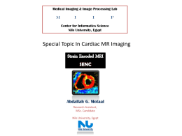 Medical Imaging & Image Processing Lab M  I  I  P  Center for Informatics Science Nile University, Egypt  Special Topic In Cardiac MR Imaging SENC  Abdallah G.