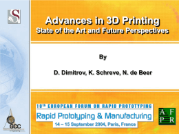 Advances in 3D Printing State of the Art and Future Perspectives  By D.
