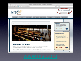 www.niso.org Sign In Sign-in Screen Password Help Password Help Page.