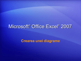 ®  ®  Microsoft Office Excel 2007 Crearea unei diagrame   Conţinutul cursului • Prezentare generală: Diagramele transformă datele în imagini • Lecţia 1: Crearea unei diagrame simple  • Lecţia.
