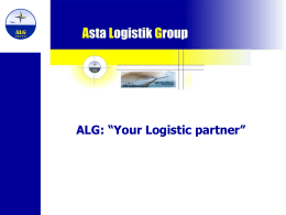 ALG: “Your Logistic partner” ALG: “Your Logistic Partner” A Logistics Organization for a Global Market Diagnosis of the Situation.