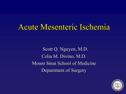 Acute Mesenteric Ischemia Scott Q. Nguyen, M.D. Celia M. Divino, M.D. Mount Sinai School of Medicine Department of Surgery   Mrs.