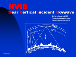 NVIS  Near Vertical Incident Skywave By Norm Fusaro, W3IZ Traduzione e adattamento: Fabrizio Marincola, I0HCJ  10/31/2015   Introduzione    10/31/2015  Cos’è l’NVIS? Quali sono i vantaggi dell’NVIS?   Cos’è l’NVIS?   L’ NVIS, (Near Vertical.