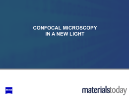 CONFOCAL MICROSCOPY IN A NEW LIGHT   Introduction to Confocal Microscopy  Title: Introduction to Confocal Microscopy Presented by: Dr.