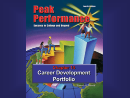 Book cover art to be inserted  Chapter 14  Career Development Portfolio C P TPE T RE CHHA A  14 Career Development Portfolio R Career Development Portfolio  In Chapter 14 You Will.