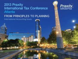 FROM PRINCIPLES TO PLANNING FROM PRINCIPLES TO PLANNING International Accounting Issues International Accounting Issues Joel Mitchell, Plante Moran PLLC Randy Janiczek, Plante Moran PLLC Frank.