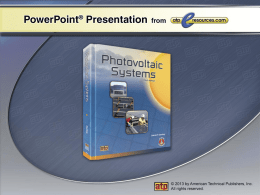 PowerPoint® Presentation  Chapter 11 Electrical Integration National Electrical Code • Voltage and Current Requirements • Conductors and Wiring Methods • Overcurrent Protection • Disconnects • Grounding •