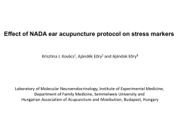 Effect of NADA ear acupuncture protocol on stress markers  Krisztina J.