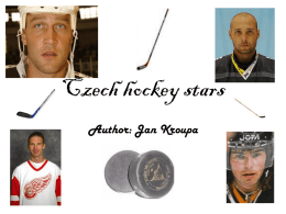 Czech hockey stars Author: Jan Kroupa Czech representation goalkeepers Adam Svoboda (26.01.1978) Milan Hnilicka (24.06.1973) Tomas Vokoun (01.07.1976)