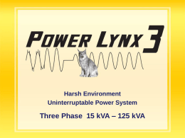 Harsh Environment Uninterruptable Power System  Three Phase 15 kVA – 125 kVA.