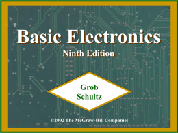 Basic Electronics Ninth Edition  Grob Schultz ©2002 The McGraw-Hill Companies Basic Electronics Ninth Edition CHAPTER  Alternating Voltage and Current ©2003 The McGraw-Hill Companies.