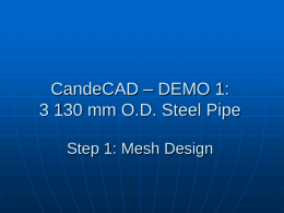 CandeCAD – DEMO 1: 3 130 mm O.D. Steel Pipe Step 1: Mesh Design.