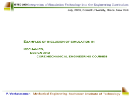 Examples of inclusion of simulation in mechanics, design and core mechanical engineering courses.