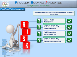 Problem Solving I nnovator Solving Tomorrows Problems Today  Overview of how the 5 why automatically generates an FMEA & Control Plans  5 Why -