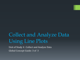 Collect and Analyze Data Using Line Plots Unit of Study 4 : Collect and Analyze Data Global Concept Guide: 3 of 3