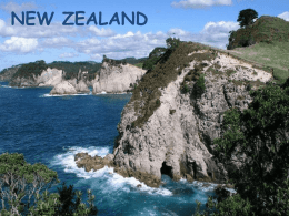 NEW ZEALAND New Zealand   New Zealand • • • • • • • • • •  Fact file Official symbols Geographical position History timeline Political structure Sights and cities Famous people Natural world Entertainment Links   Fact File • Official name: New Zealand • Size: 103,737