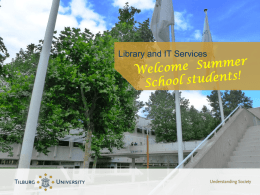 Library and IT Services   Introduction • This short introduction to the library and IT Services (LIS) will show you some of the facilities.