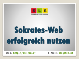 Sokrates-Web erfolgreich nutzen We b : h t t p : / / s l s.