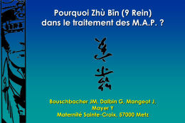 Pourquoi Zhù Bīn (9 Rein) dans le traitement des M.A.P. ?  Bouschbacher JM, Dalbin G, Mangeot J, Mayer Y Maternité Sainte-Croix, 57000 Metz.