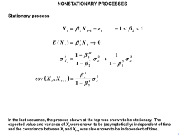 NONSTATIONARY PROCESSES  Stationary process  X t   2 X t 1   t  1  2  1  E(Xt)  2X0 