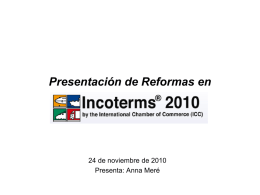 CORPORATE OVERVIEW  Presentación de Reformas en  24 de noviembre de 2010 Presenta: Anna Meré   Objetivo de la reunión  Informar a los compradores y vendedores, sobre las reformas.