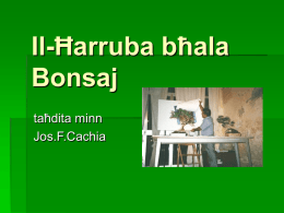 Il-Ħarruba bħala Bonsaj taħdita minn Jos.F.Cachia   X’qalu dwarha  “…Il-ħarruba hija siġra mill-aqwa għall-bonsaj, siġra li tikber bil-mod.