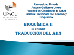 Universidad Privada Antonio Guillermo Urrelo Facultad de Ciencias de la Salud Carrera Profesional de Farmacia y Bioquímica.
