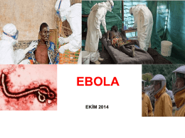 EBOLA EKİM 2014 Ebola Virüs Hastalığı’ nın (EVH) tüm dünyaya yayılma riski vardır.