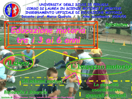 UNIVERSITA&rsquo; DEGLI STUDI DI PERUGIA  CORSO DI LAUREA IN SCIENZE MOTORIE E SPORTIVE  INSEGNAMENTO UFFICIALE DI EDUCAZIONE MOTORIA Docente: prof.