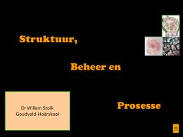 Struktuur, Beheer en  Dr Willem Stolk Goudveld-Ho&euml;rskool  Prosesse   Menslike Voortplanting   INHOUDSOPGAWE &bull; &bull; &bull; &bull; &bull; &bull; &bull; &bull; &bull; &bull; &bull;  Manlike geslagstelsel Vroulike geslagstelsel Die produksie van gamete Menstruele periode Gestasie Geboorte Voorgeboortelike versorging Beheer van menslike vrugbaarheid Aborsie Seksueel oordraagbare siektes Geslagshormone   Dr Willem Stolk  Die manlike geslagstelsel (Bou en.