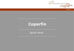 20/02/02  Coperfin Quick Wins Contenu 20/02/02  >Méthodologie de sélection >Liste des quick wins retenus >Méthodologie de mise en oeuvre  p.