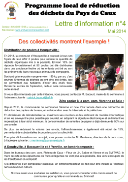 Programme local de réduction des déchets du Pays de Caux Contact : 02 35 56 15 63 ou mathias.eusebe@smitvad.fr Site internet : www.smitvad.com/prevention.html  Lettre.