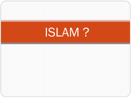 ISLAM ?   PENGERTIAN “ISLAM”  Secara bahasa kata “Islam” berasal dari bahasa Arab:   إسالم   ?   أسلم   -Berserah Diri -Memelihara Keselamatan Kesentosaan dan kedamaian   سلم   - Selamat - Sentosa - Damai   Islam dari segi istilah  Islam.