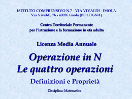 ISTITUTO COMPRENSIVO N.7 - VIA VIVALDI - IMOLA Via Vivaldi, 76 - 40026 Imola (BOLOGNA) Centro Territoriale Permanente per l’istruzione e la formazione.