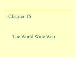 Chapter 16  The World Wide Web   The World Wide Web The World Wide Web (Web) is an infrastructure of distributed information combined with software.