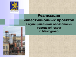 Реализация инвестиционных проектов в муниципальном образовании городской округ г. Мантурово    Объем инвестиций в основной капитал (млн.