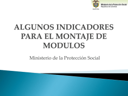Ministerio de la Protección Social Las estadísticas vienen expresadas usualmente como relaciones entre unas pocas variables, que sirven para describir en.