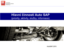 Hlavní činnosti Auto SAP (priority, aktivity, služby, informace)  6. prosinec 2013  AutoSAP, 2015   Firmy AutoSAP v uplynulém roce (2013 */)  */ Údaje za rok 2014