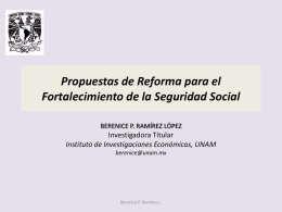Propuestas de Reforma para el Fortalecimiento de la Seguridad Social BERENICE P.