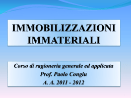 Corso di ragioneria generale ed applicata Prof. Paolo Congiu A. A. 2011 - 2012  ART.