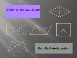 Diferenta intre patrulatere  Familia Patrulaterelor PATRULATER - poligonul cu patru laturi PATRULATERE CONVEXE  PATRULATERE CONCAVE.