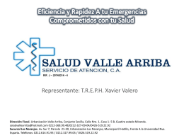 RIF. J – 29748314 - 4  Representante: T.R.E.P.H. Xavier Valero  Dirección Fiscal.