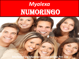 Myalexa  NuMoringo  Marketed by Myalexa Promarketing Pvt. Ltd.   Powerful product for building a healthier lifestyle 100% natural product No side effects Scientifically proved   Nutritional dense dietary supplement It is enriched with.