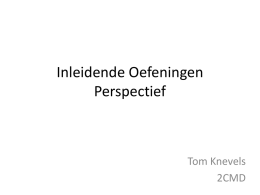 Inleidende Oefeningen Perspectief  Tom Knevels 2CMD   Waar zit de horizonlijn, waar zijn de vluchtpunten in deze afbeelding?   Teken centraal een tafel (h=75cm) en een kast.