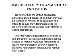 FROM HORTATORY TO ANALYTICAL EXPOSITION