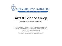 What is Arts and Science Co-op? - University of Toronto Scarborough